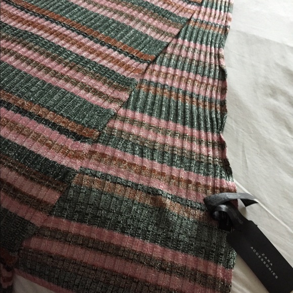 NWT zara metallic fall striped scarf/wrap - Picture 2 of 3